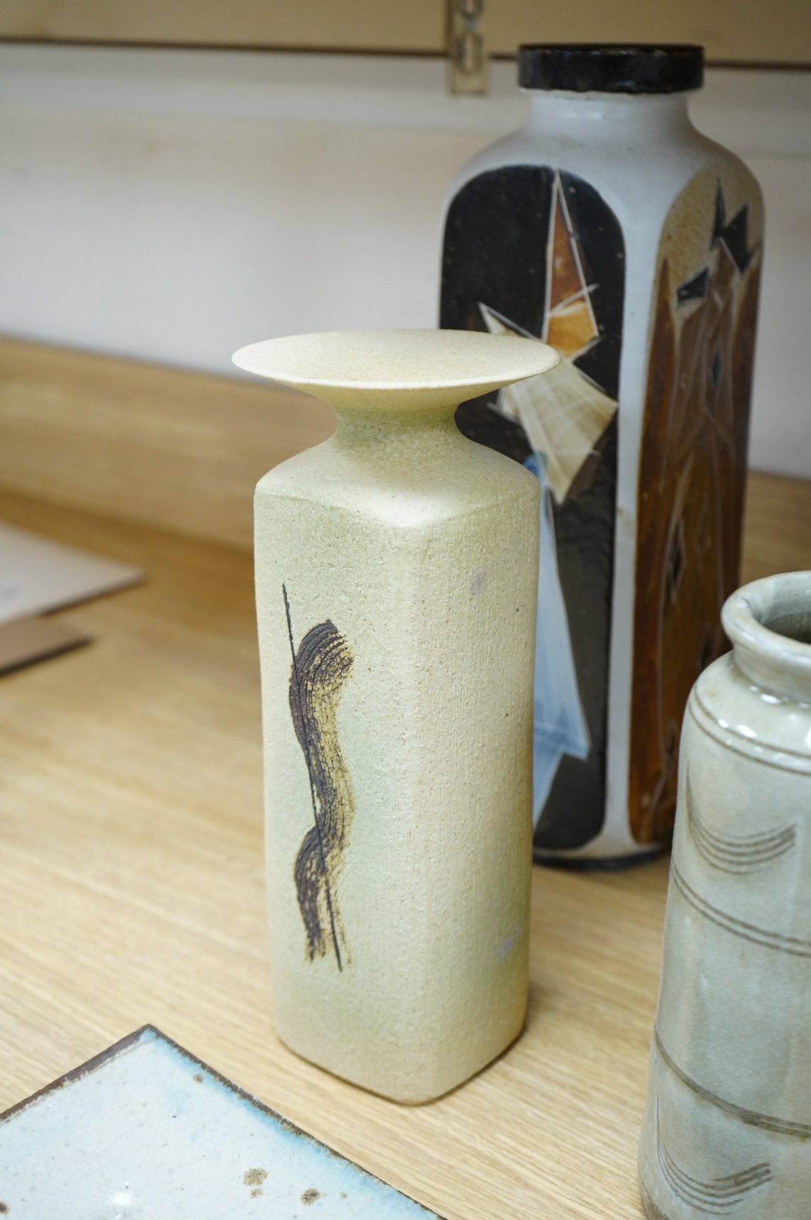 A collection of mixed mid to late 20th century pottery, including a group of Dickerware pottery jugs